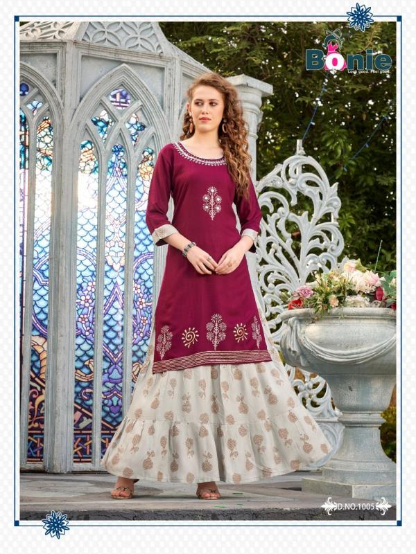 Bonie Aashi Rayon Designer Kurti With Skirt 